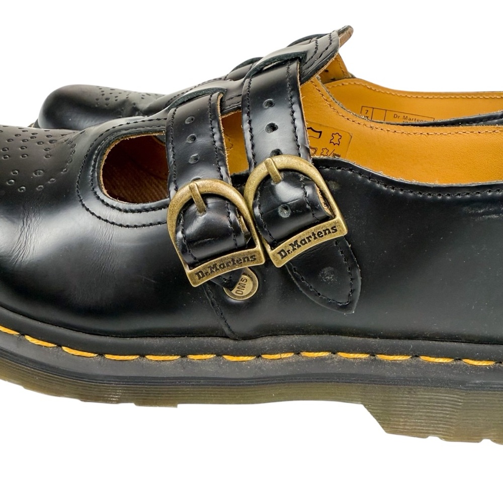 Dr. Martens 8065 Mary Jane Shoe Oxford Buckle Flat Black Smooth Leather Size 9 - Picture 14 of 16